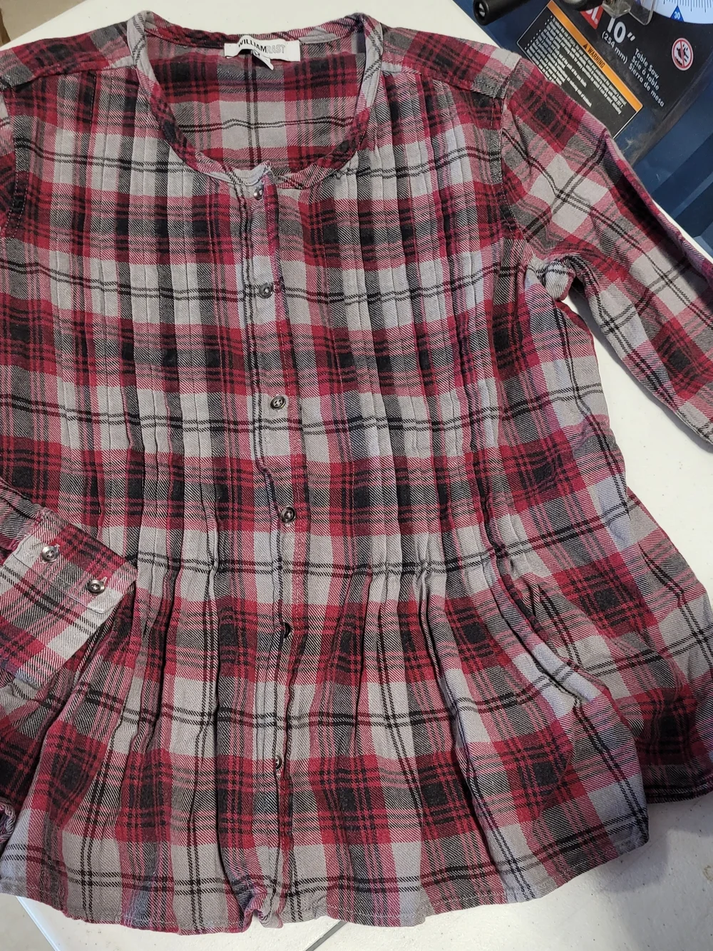William Rast Red and Gray Plaid Shirt - Picture 1 of 3